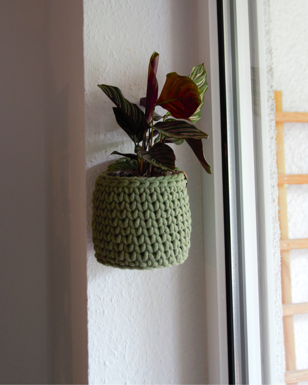 Korb mit einem Henkel aus 5 mm Garn