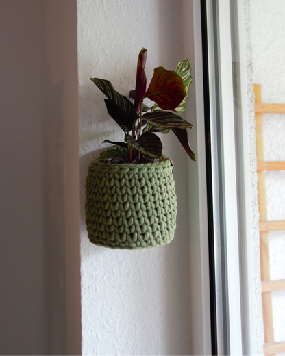 Korb mit einem Henkel aus 5 mm Garn