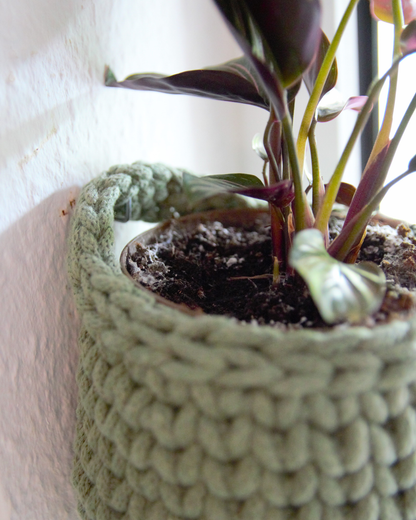 Korb mit einem Henkel aus 5 mm Garn