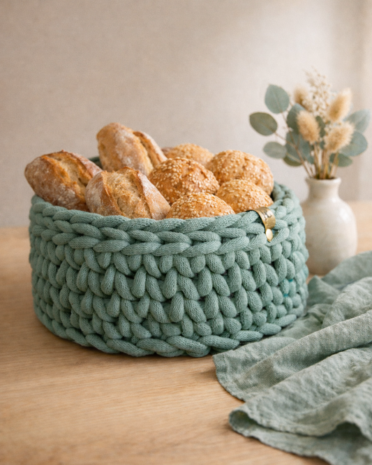 Stabiler Häkelkorb aus 9 mm Garn (ca. 30 cm)